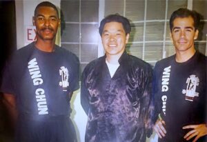 Wing Chun Grandmaster William Cheung with students Anthony Arnett and Eric Oram